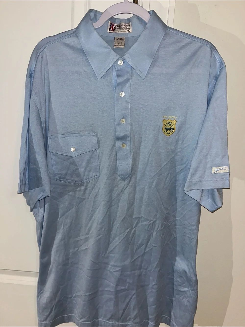 Rare! Vintage Pocket Polo The Dunes Alligator Shirt XL Carolina UNC Blue Retro
